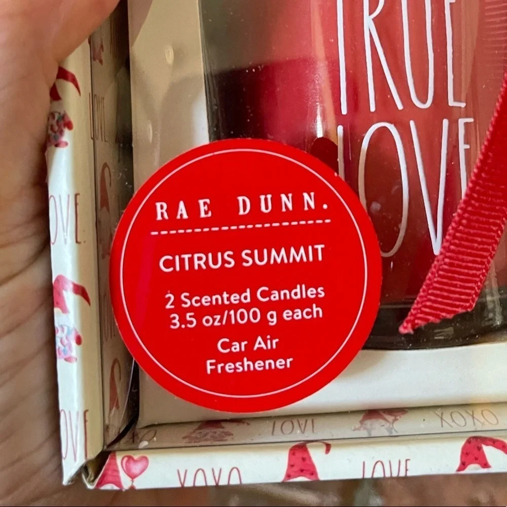 NIB Rae Dunn True Love Be Mine Citrus Summit Candle Set